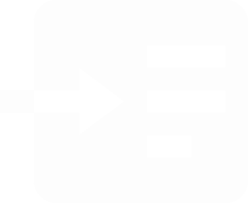 Weißes Icon eines Pfeils nach rechts, der auf drei horizontale Linien zeigt – symbolisiert Menü oder Navigation