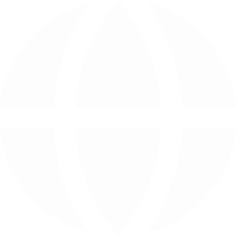 Weißes Icon eines Globus mit Linien – symbolisiert das World Wide Web und Internet
