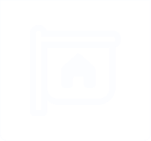 Weißes Icon eines Immobilienschilds mit Haus – symbolisiert Immobilienmakler