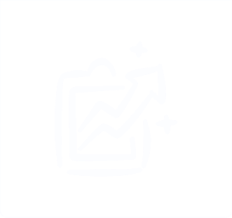 Weißes Icon eines Formulars mit nach oben verlaufendem Graphen – symbolisiert Analyse und Wachstum