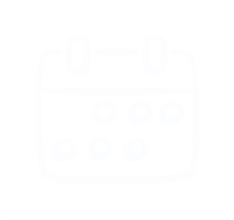 Weißes Icon eines Kalenders – symbolisiert Termine und Organisation