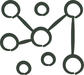Grünes Icon eines Netzwerkes- symbolisiert künstliche Intelligenz