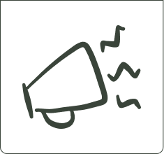 Grünes Icon eines Megafons – symbolisiert Reichweite