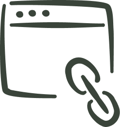 Grünes Icon eines Desktops mit Klammer- symbolisiert die Webseite als Schnittstelle im Unternehmen